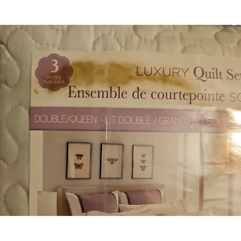 Modern Suites Serenade 3PC Quilt Set Double Queen Floral Cream 60113.3DQ.15